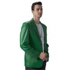 Mens Green Leather Blazer - Riders Republic UK