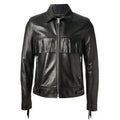 Mens Black Western Fringe Leather Jacket - Riders Republic UK