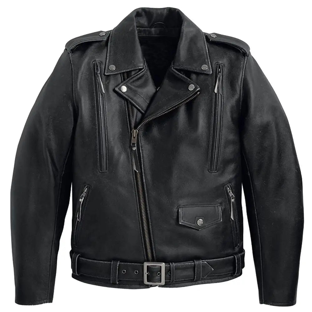 Men’s Heavy Fashion Leather Biker Jacket - Riders Republic UK