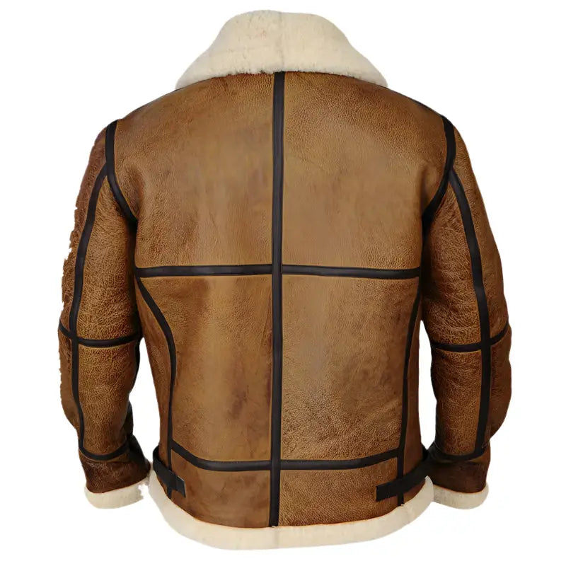 Mens Brown B3 Bomber Shearling Jacket - Riders Republic UK