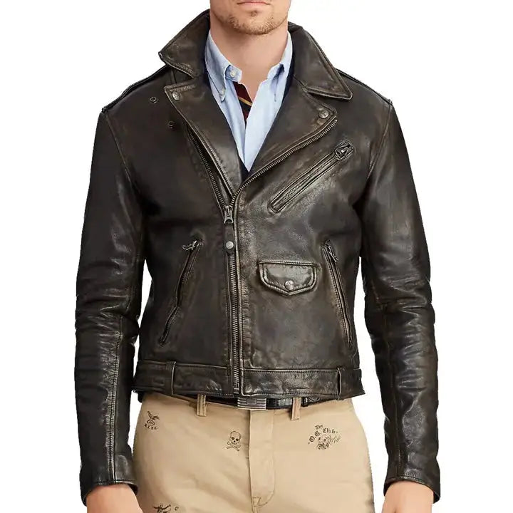 Cow Leather Biker Jacket - Riders Republic UK
