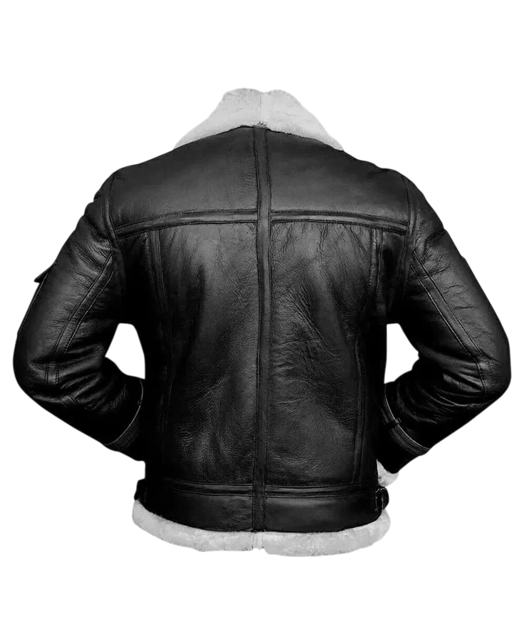 Herren Bomberjacke aus echtem Leder mit Shearling-Futter