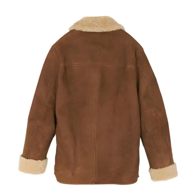 Light Brown Shearling Leather Coat - Riders Republic UK