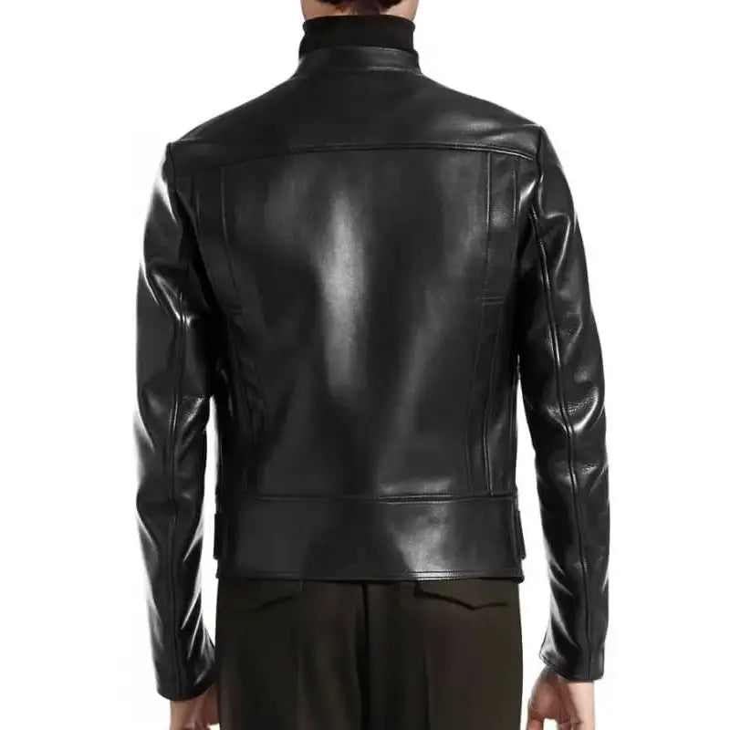Mens Black Leather Biker Jacket - Riders Republic UK