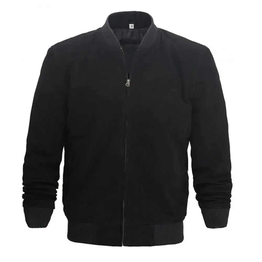 Black Suede Winter Bomber Jacket - Riders Republic UK