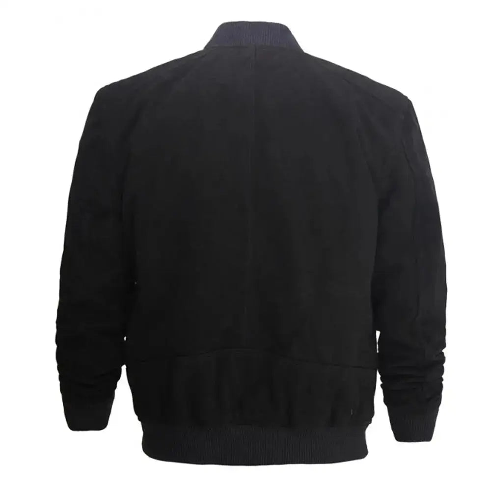 Black Suede Winter Bomber Jacket - Riders Republic UK