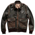 Mens Brown Aviator Leather Bomber Jacket - Riders Republic UK