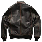 Mens Brown Aviator Leather Bomber Jacket - Riders Republic UK