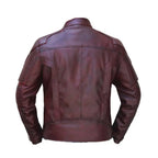 Burgundy Leather Fashion Jacket Mens - Riders Republic UK