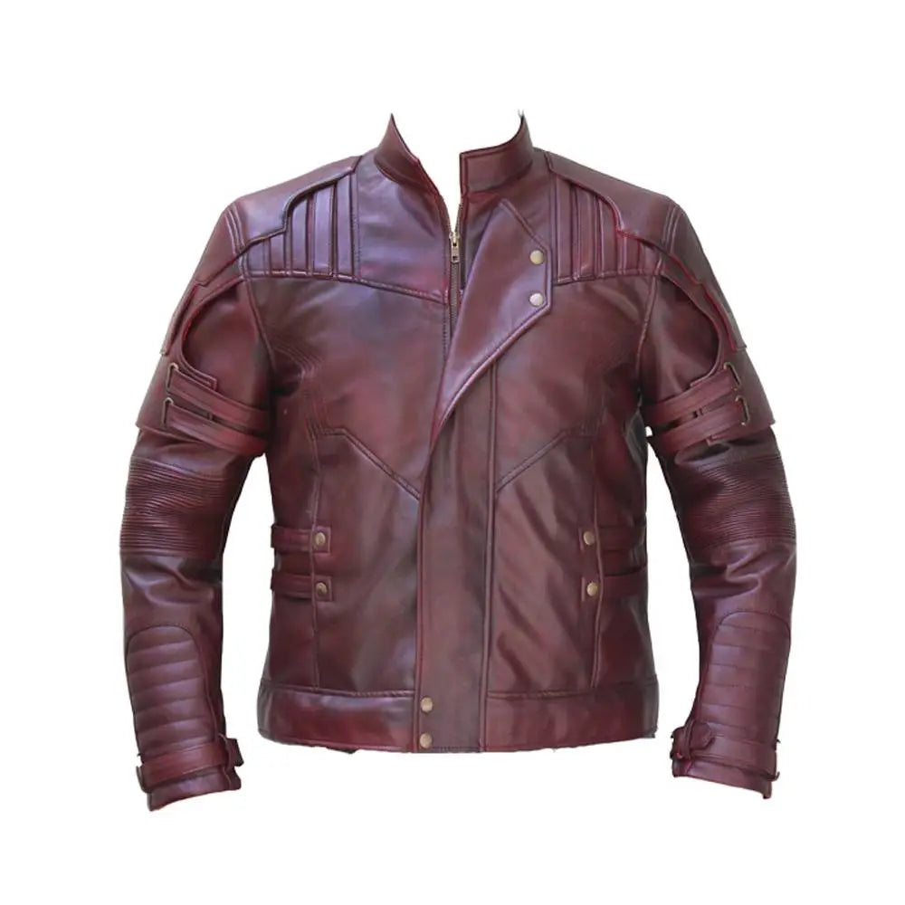Burgundy Leather Fashion Jacket Mens - Riders Republic UK