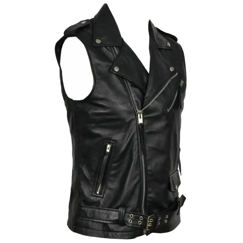 Mens Leather Fashion Vest - Riders Republic UK