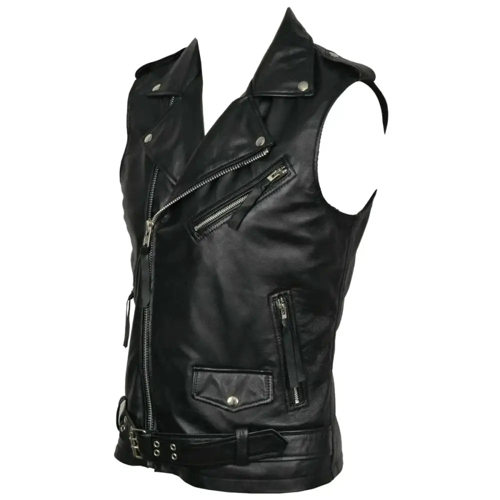 Mens Leather Fashion Vest - Riders Republic UK