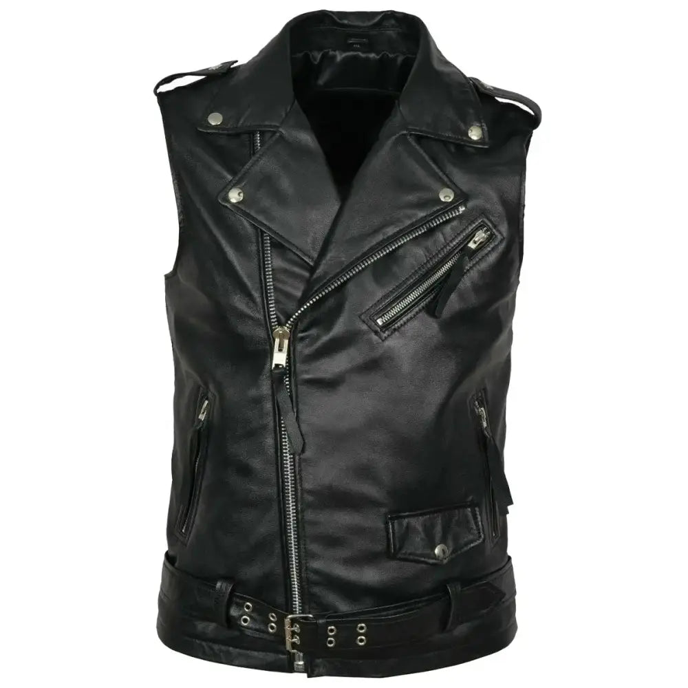Mens Leather Fashion Vest - Riders Republic UK
