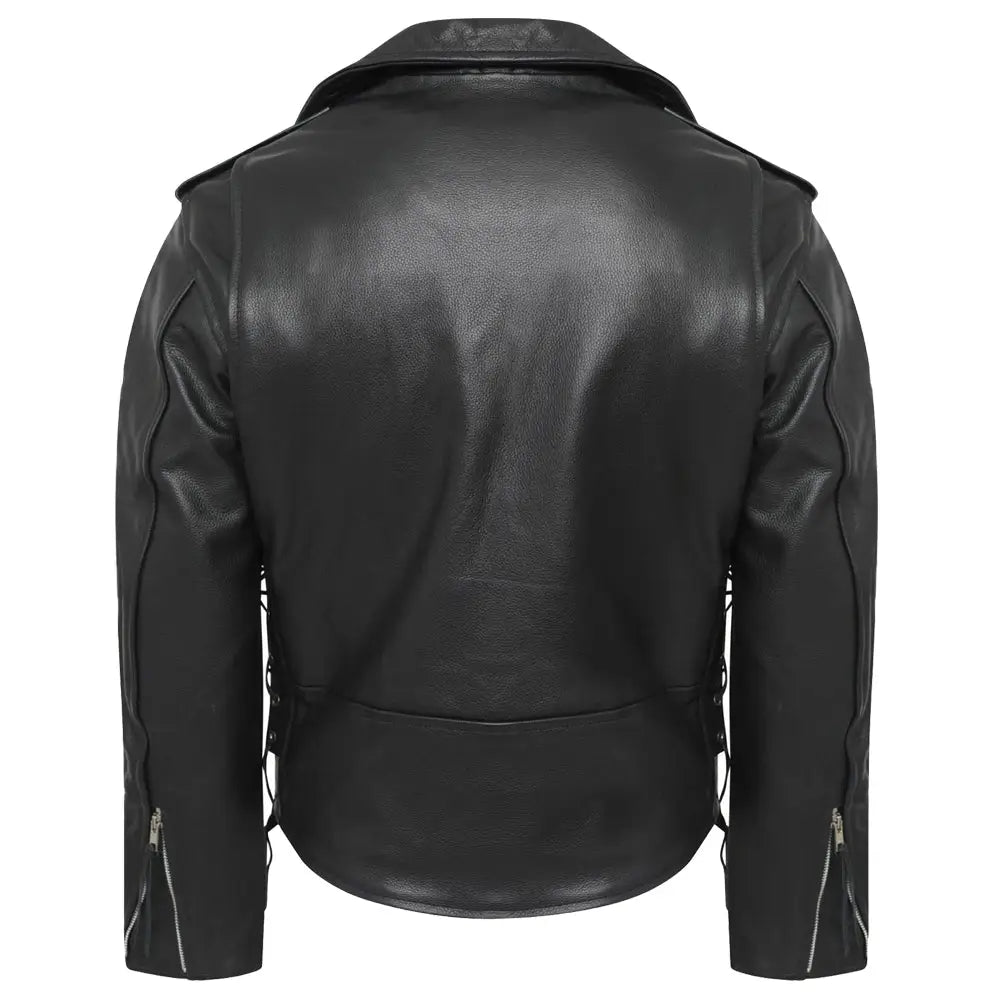 Mens Brando Black Leather Jacket - Riders Republic UK