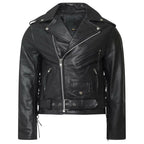 Mens Brando Black Leather Jacket - Riders Republic UK