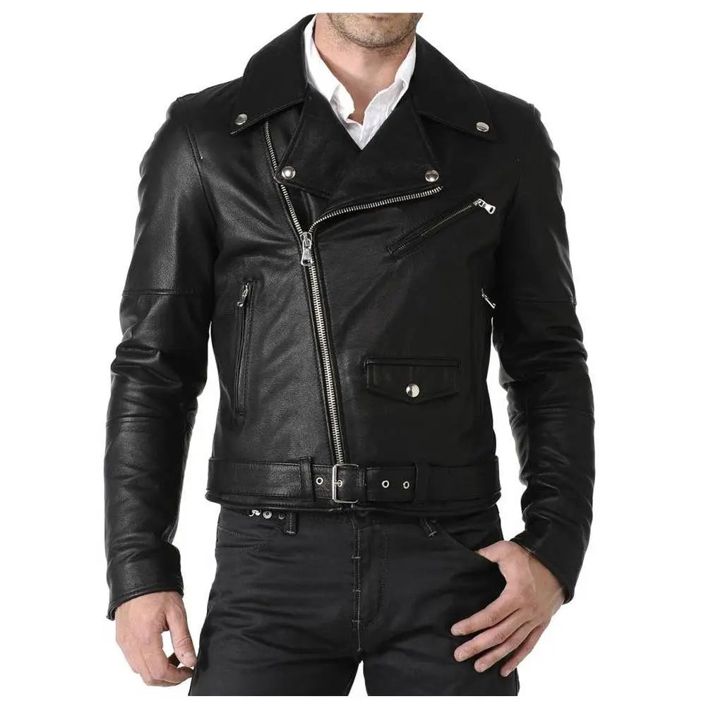 Mens Leather Biker Jacket - Riders Republic UK