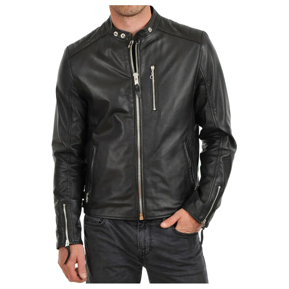 Mens Leather Fashion Jacket - Riders Republic UK