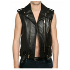 Mens Leather Motorcycle Club Vest - Riders Republic UK