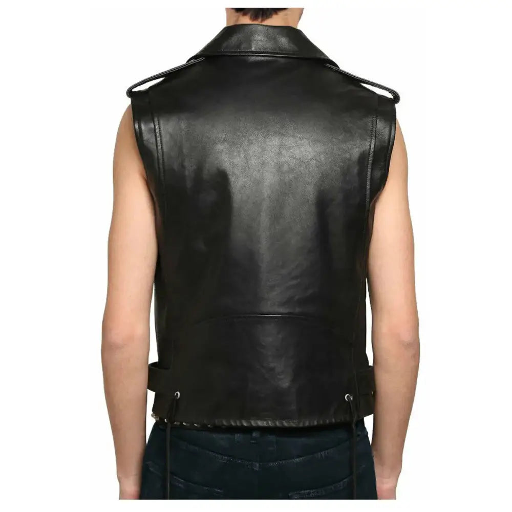 Mens Leather Motorcycle Club Vest - Riders Republic UK