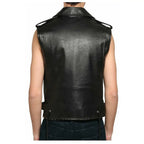 Mens Leather Motorcycle Club Vest - Riders Republic UK