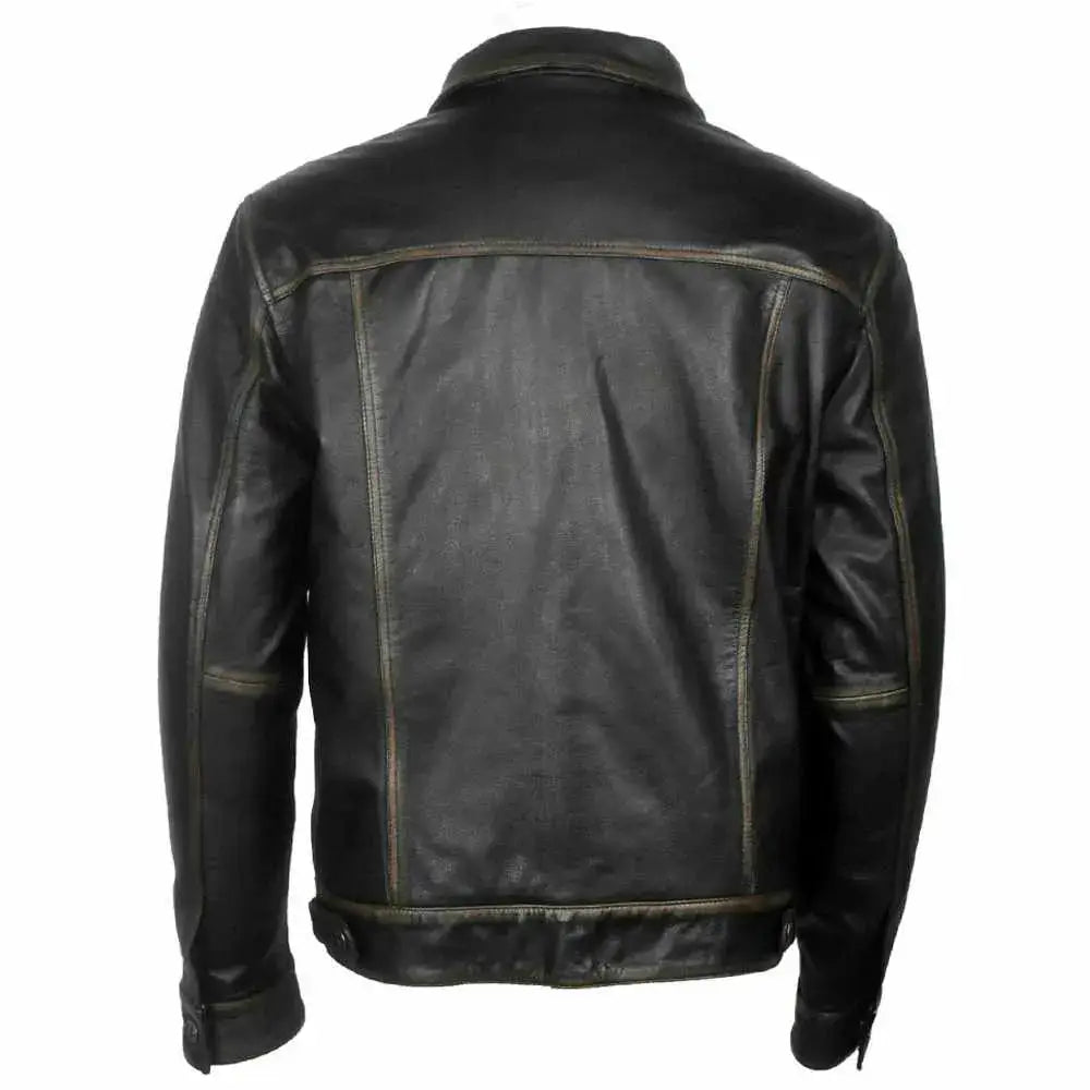 Men’s black leather button up shirt for formal, casual and streetwear outfits