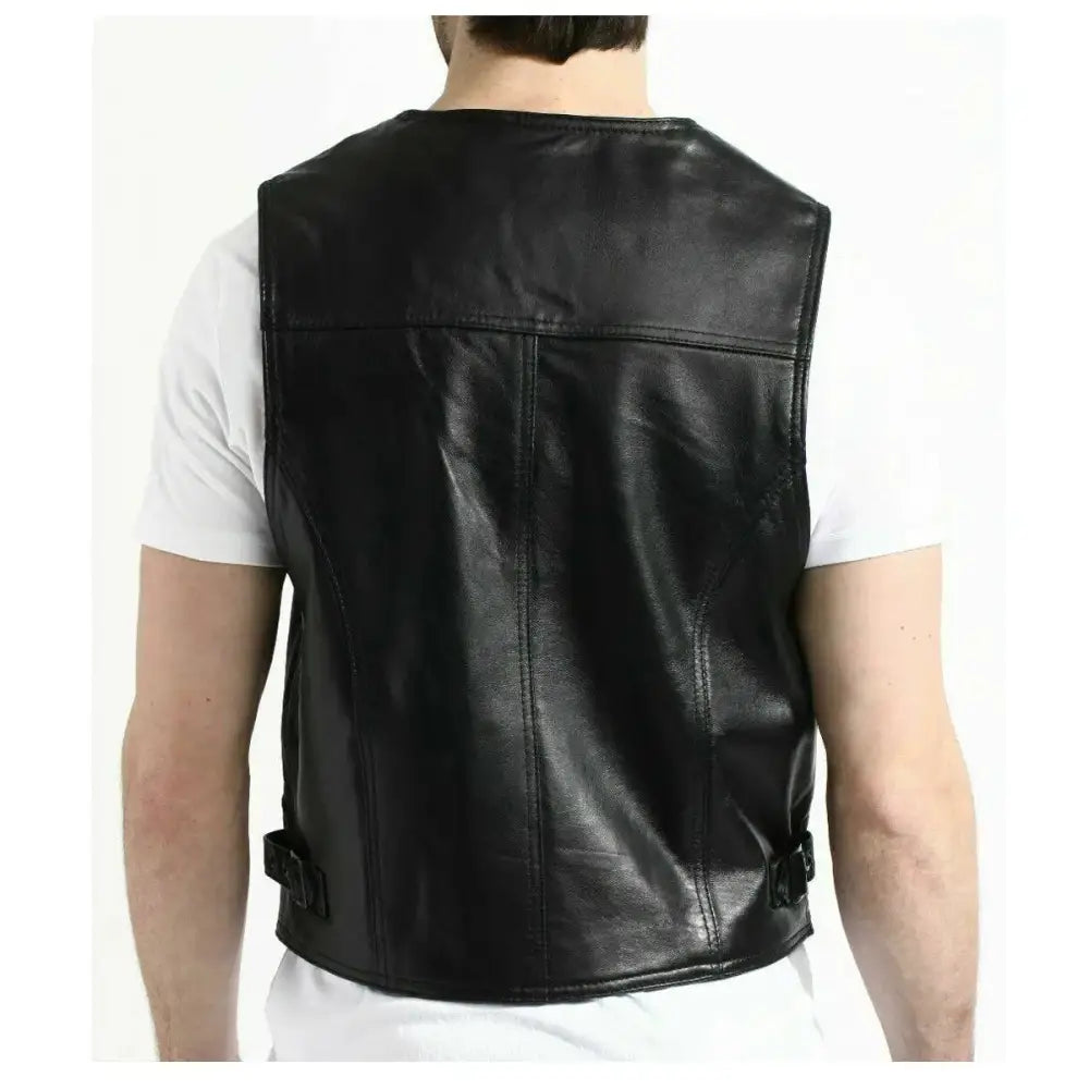 Leather Motorcycle Vest - Riders Republic UK