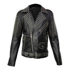 Mens Spiked Real Leather Studded Jacket - Riders Republic UK