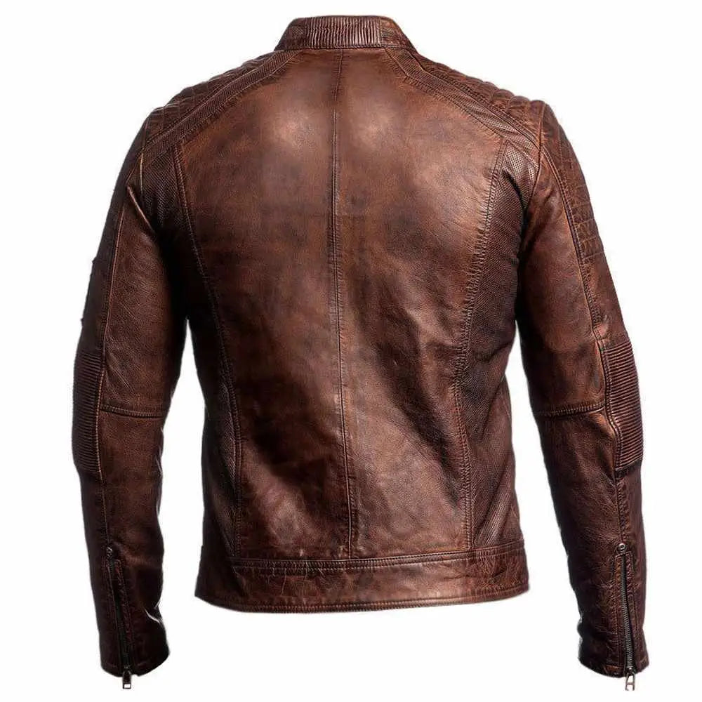 Waxed Leather Motorcycle Jacket - Riders Republic UK