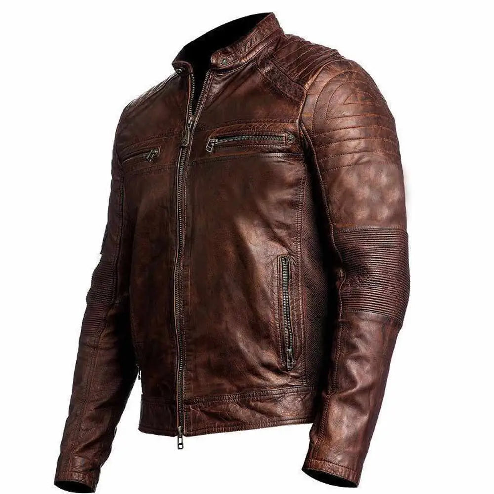 Waxed Leather Motorcycle Jacket - Riders Republic UK