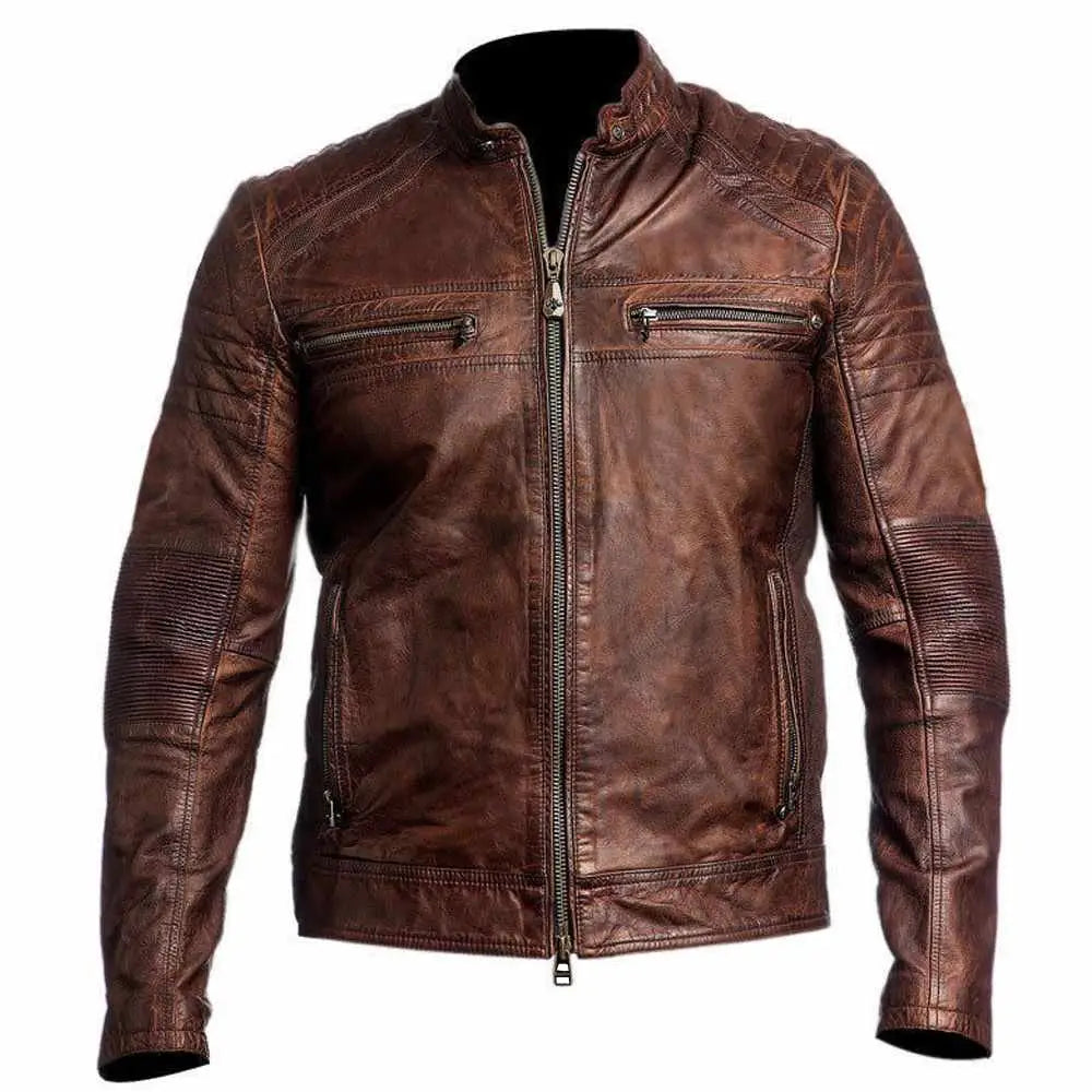 Waxed Leather Motorcycle Jacket - Riders Republic UK