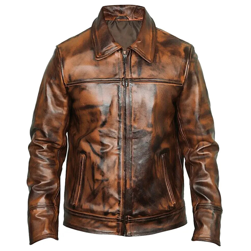 Mens Wax Leather Fashion Jacket - Riders Republic UK
