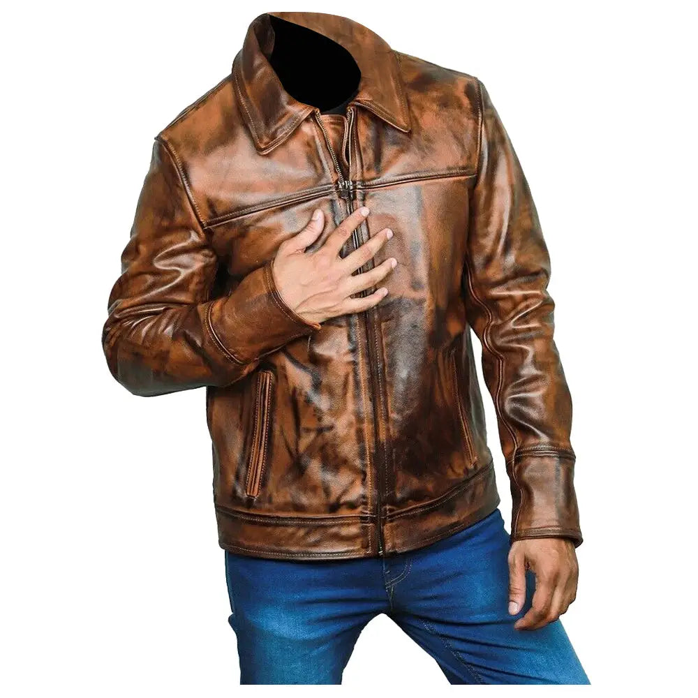 Mens Wax Leather Fashion Jacket - Riders Republic UK
