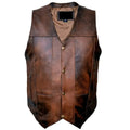Brown Leather Western Vest - Riders Republic UK