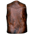 Brown Leather Western Vest - Riders Republic UK