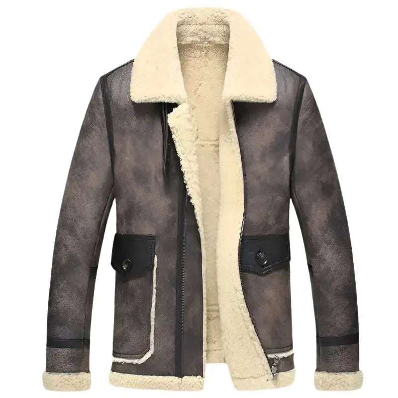 Mens B-3 Bomber Shearling Aviator Jacket - Riders Republic UK