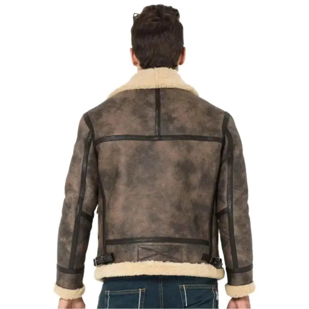 Mens B-3 Bomber Shearling Aviator Jacket - Riders Republic UK