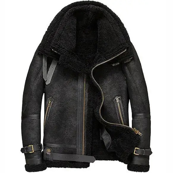 B3 Aviator Flight Shearling Bomberjacke für Herren mit Vintage-Pilotenstil