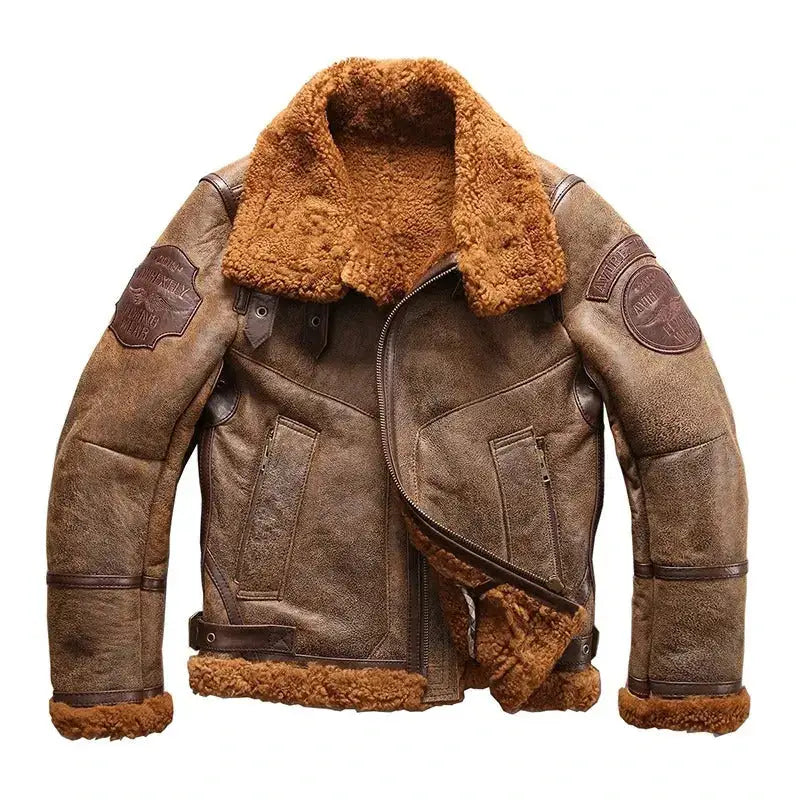 Mens B3 Sheepskin Shearling Bomber Jacket - Riders Republic UK