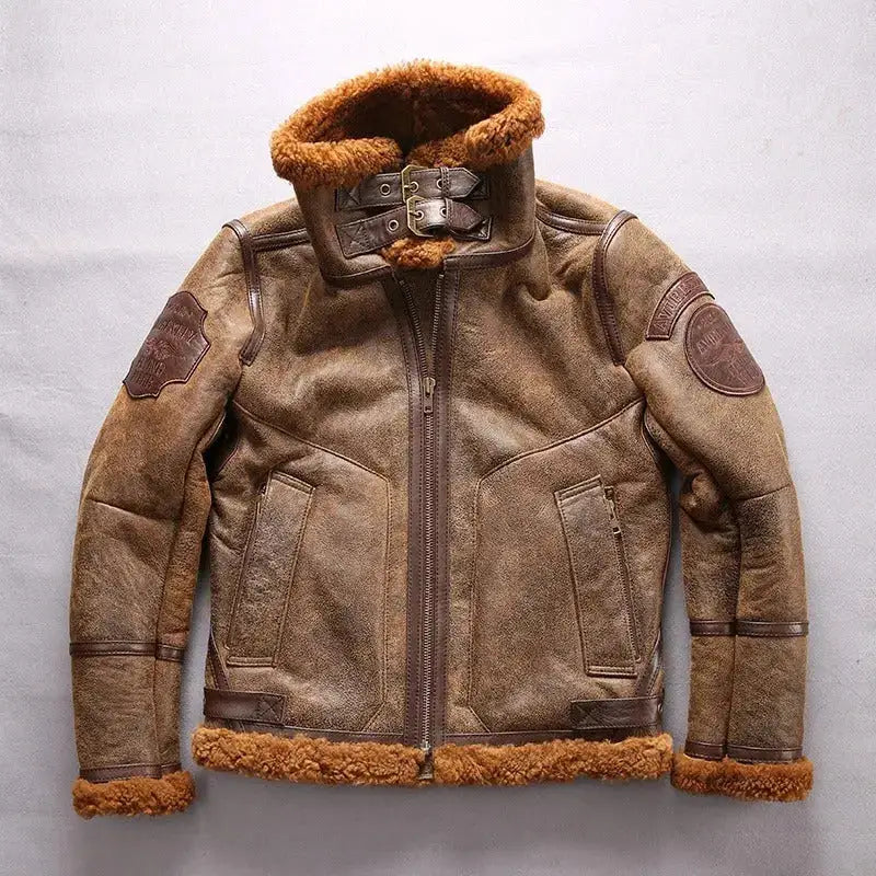 Mens B3 Sheepskin Shearling Bomber Jacket - Riders Republic UK