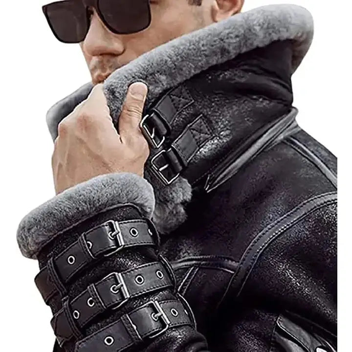 Mens B3 RAF Aviator Shearling Leather Jacket - Riders Republic UK
