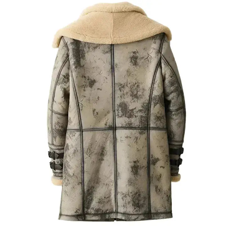 Men’s B3 shearling leather aviator coat with RAF-inspired vintage flight style