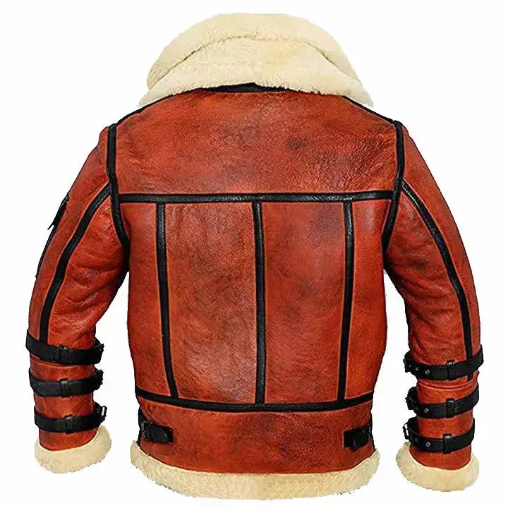 Double Collar Shearling Aviator Jacket - Riders Republic UK