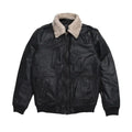 Mens Black Aviator Sheepskin Leather Bomber Jacket - Riders Republic UK