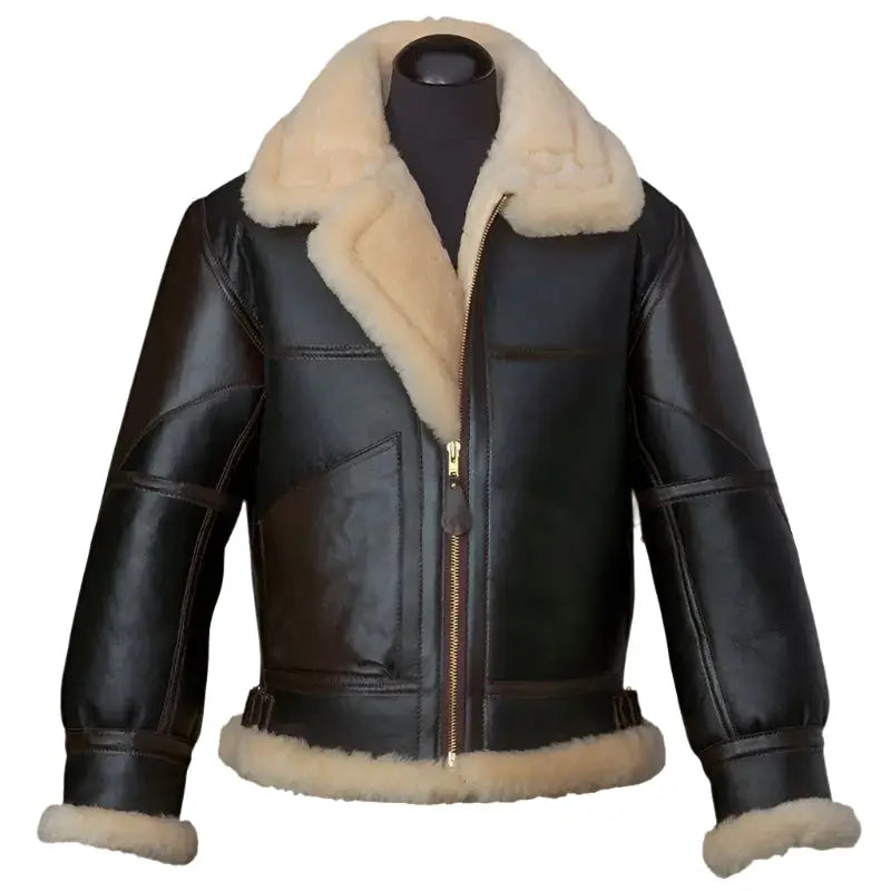 Mens Black B3 Bomber Leather Jacket - Riders Republic UK