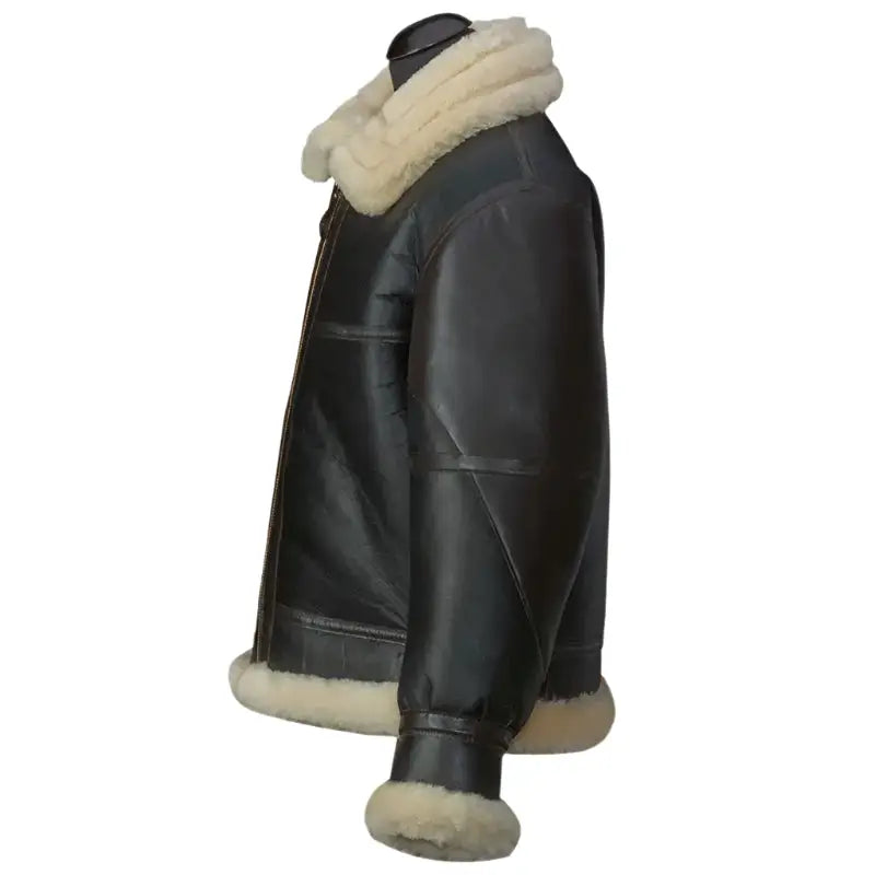 Mens Black B3 Bomber Leather Jacket - Riders Republic UK