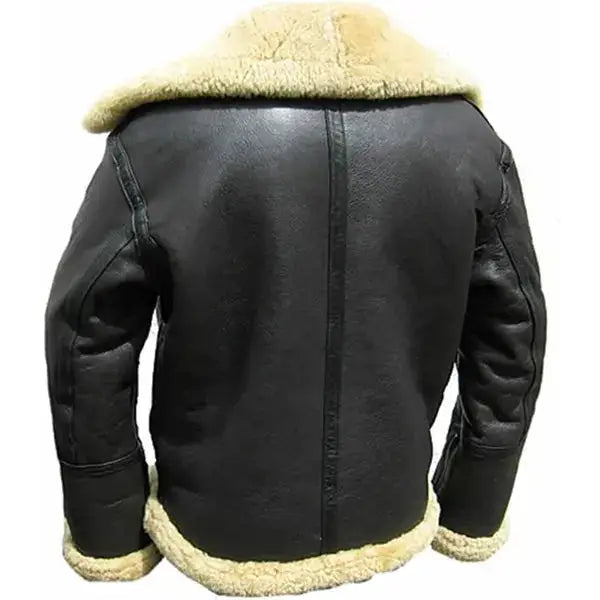 Mens Black Shearling Aviator Jacket - Riders Republic UK