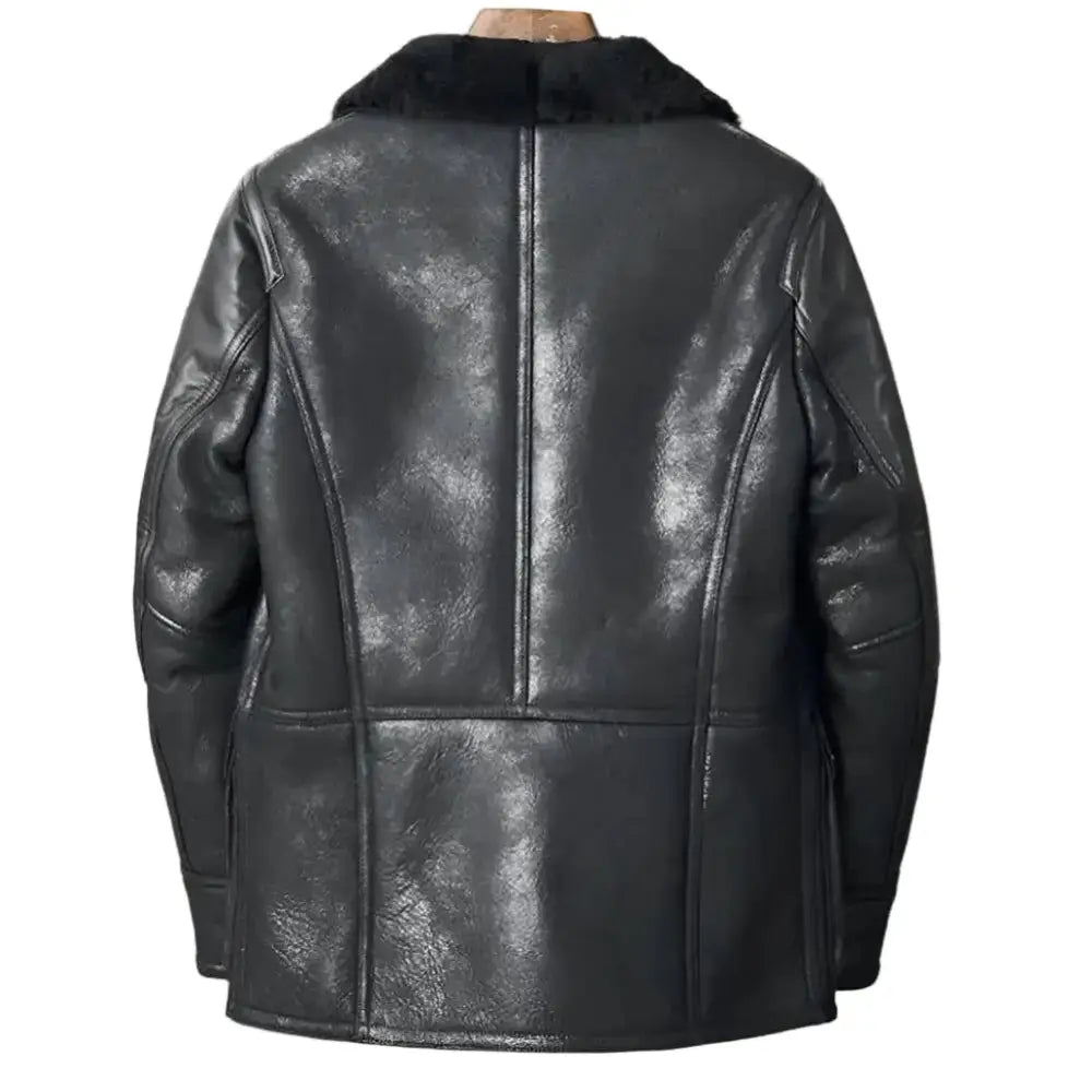 Mens Black B3 Shearling Bomber Jacket - Riders Republic UK