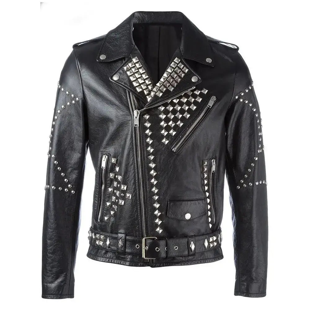 Mens Studded Leather Jacket - Riders Republic UK