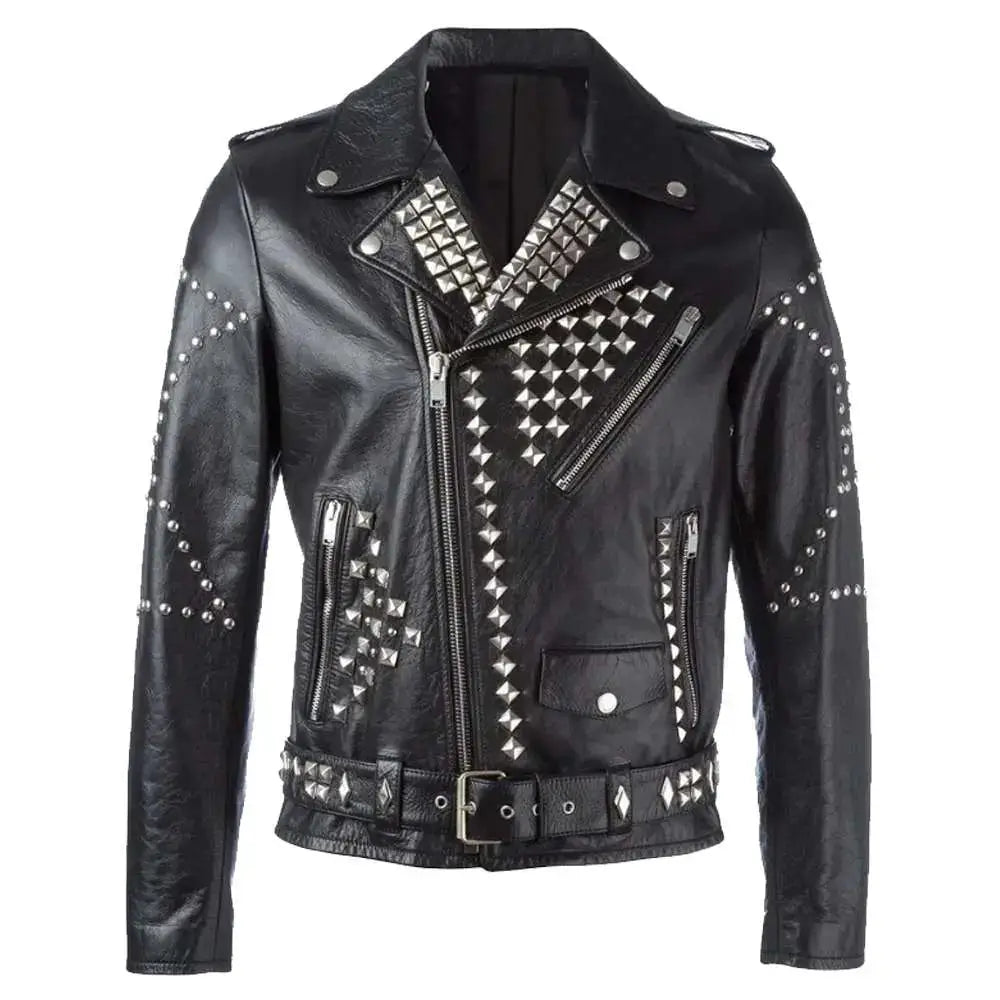 Mens Studded Leather Jacket - Riders Republic UK