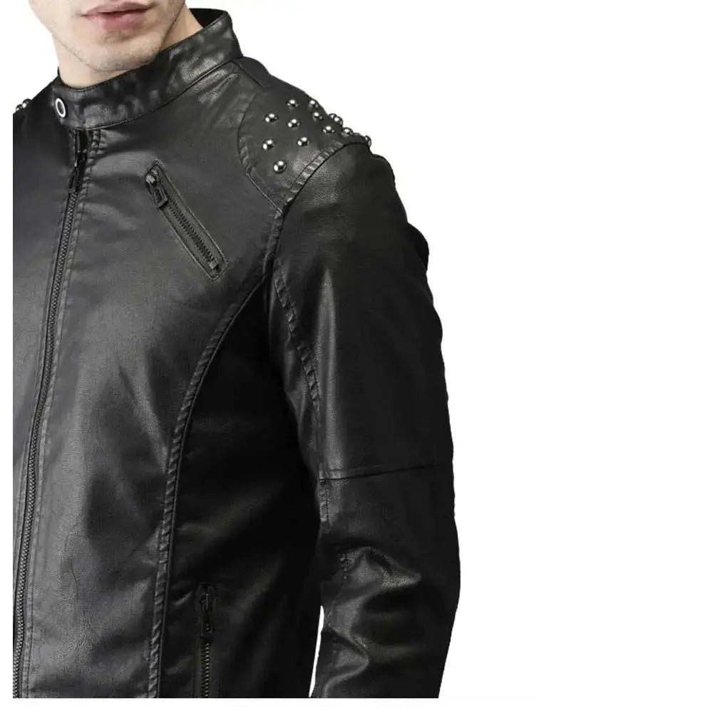 Mens Handmade Studded Leather Jacket - Riders Republic UK